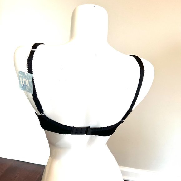 Vintage Lou Underwire lightly Padded Embroidered Lace Bra in Black 36B - Picture 5 of 14